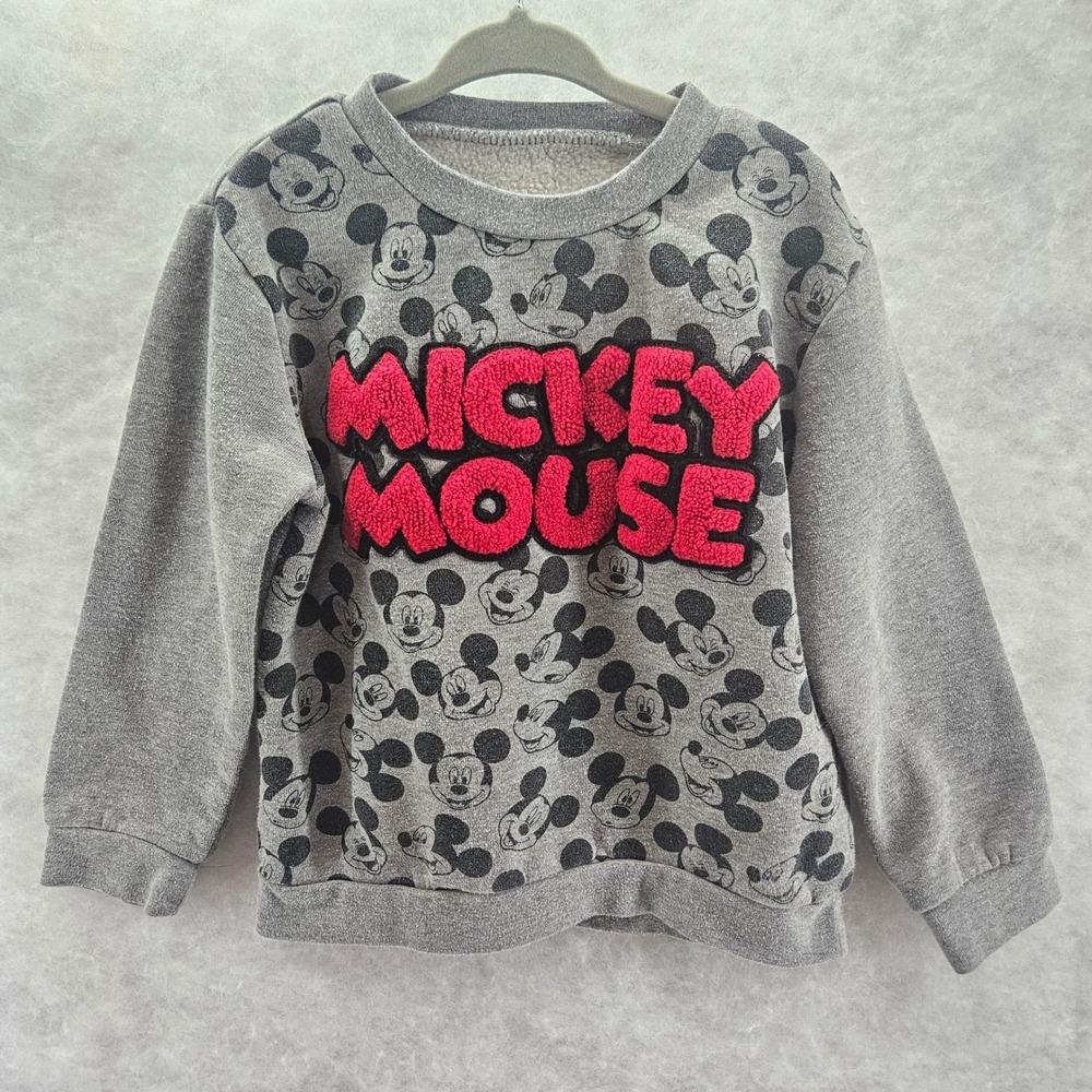 Disney Mickey Mouse Roadster Racers Sweatshirt Kids Size 5T Grey Heather‎ Red